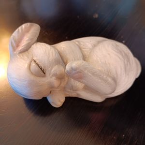 SLEEPING EASTER BUNNY FIGURE